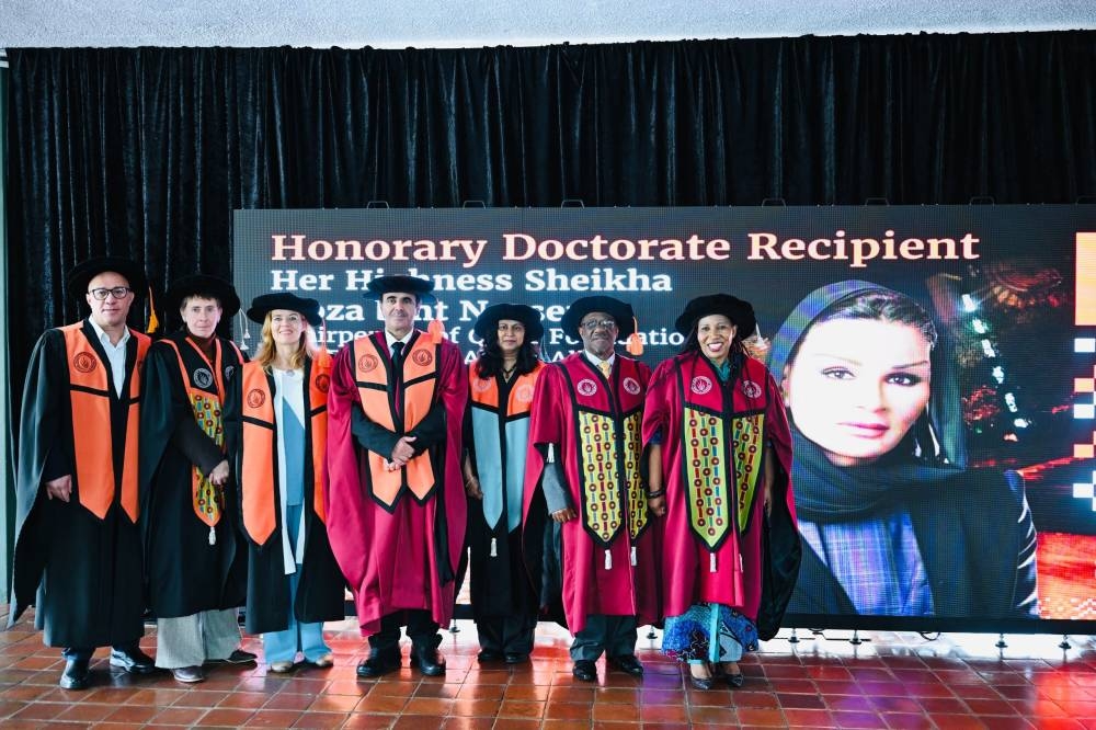Sheikha Moza Awarded Honorary Doctorate by University of Johannesburg for Global Education and Human Rights Work