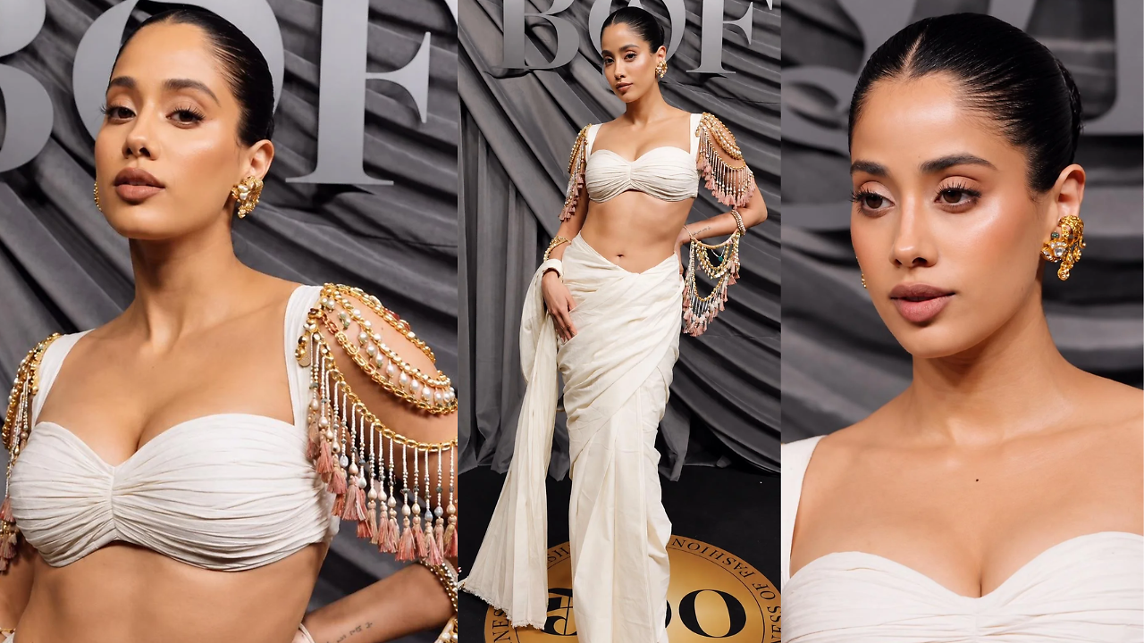 Janhvi Kapoor Brings the Apsara Aesthetic to Paris in Bejeweled Pankaj S Heritage