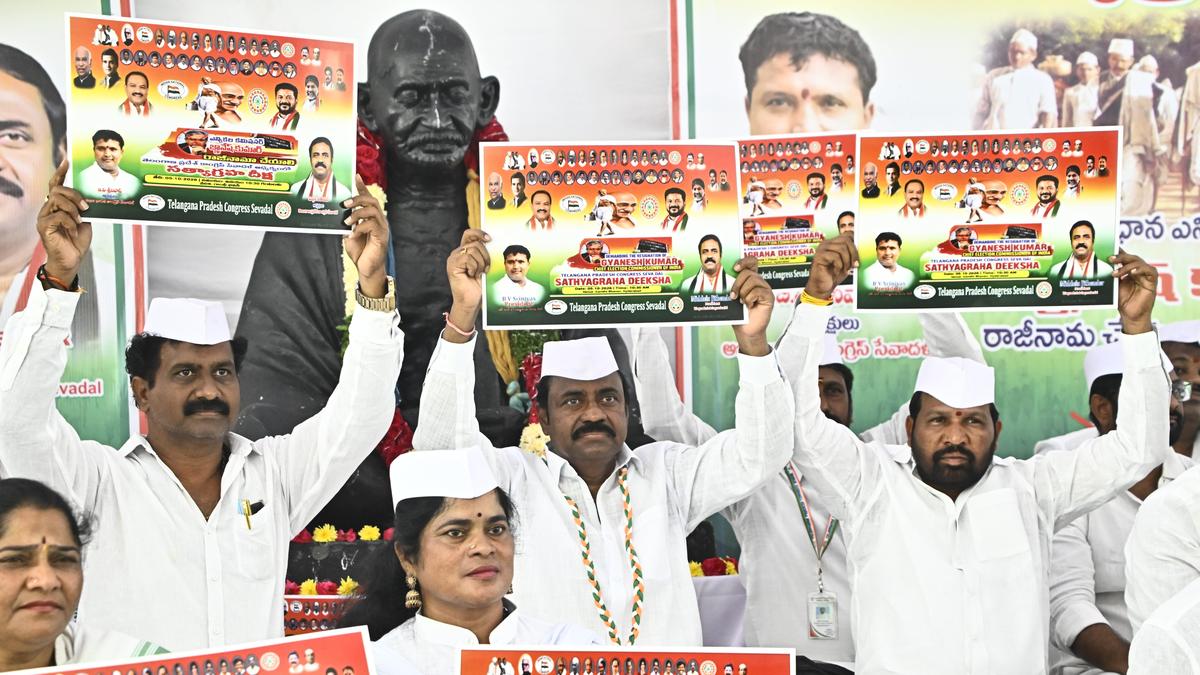 Telangana Congress Seva Dal Organises Satyagraha, Seeks CEC Gyanesh Kumar’s Resignation