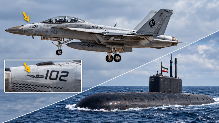 US Navy Super Hornet "sub Buster" Marking Hints at Iranian Submarine Kill