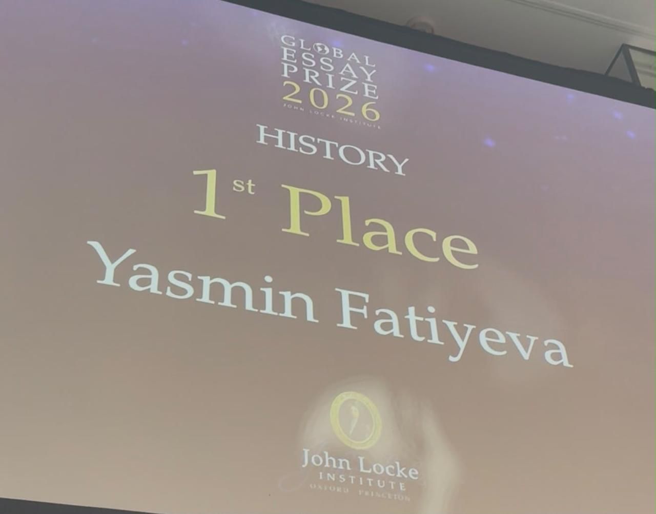 Azerbaijan’s First Winner: Baku Student Tops History Category at John Locke Essay Prize