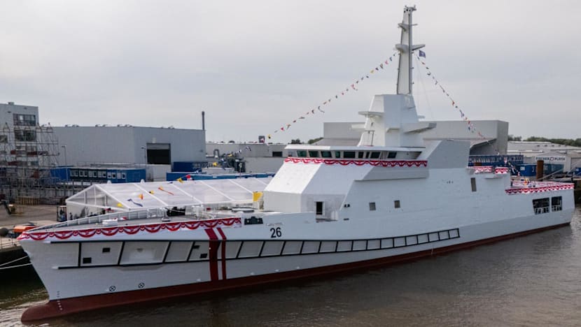 Developing Story: Singapore navy launches new Sentinel-class offshore patrol vessel that can be adapted for different missions