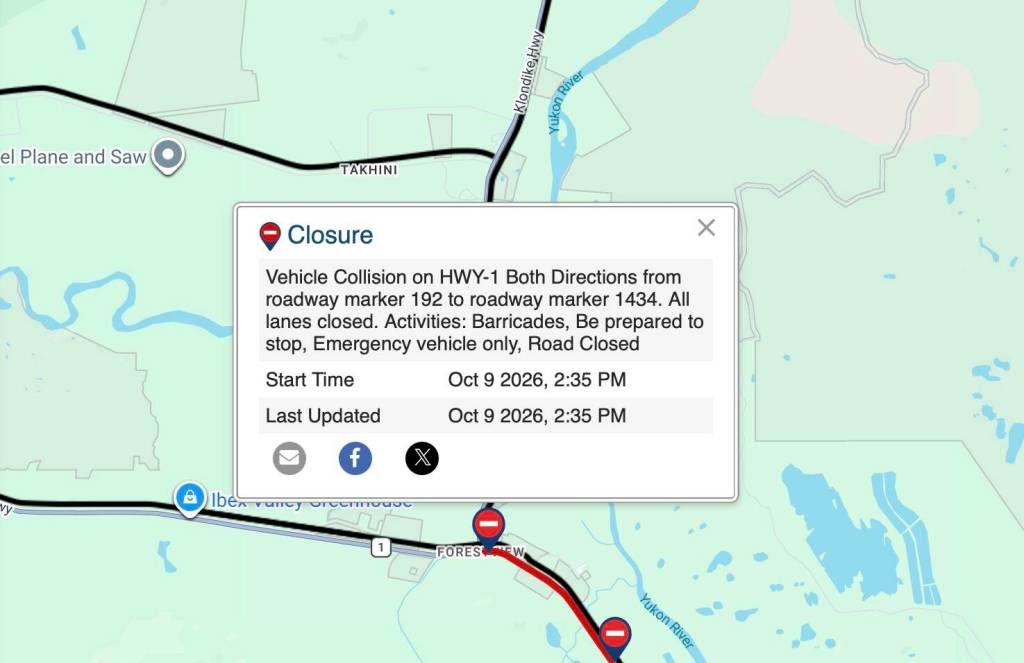 Alaska Highway Closed Due to Accident Near Cousins Airstrip