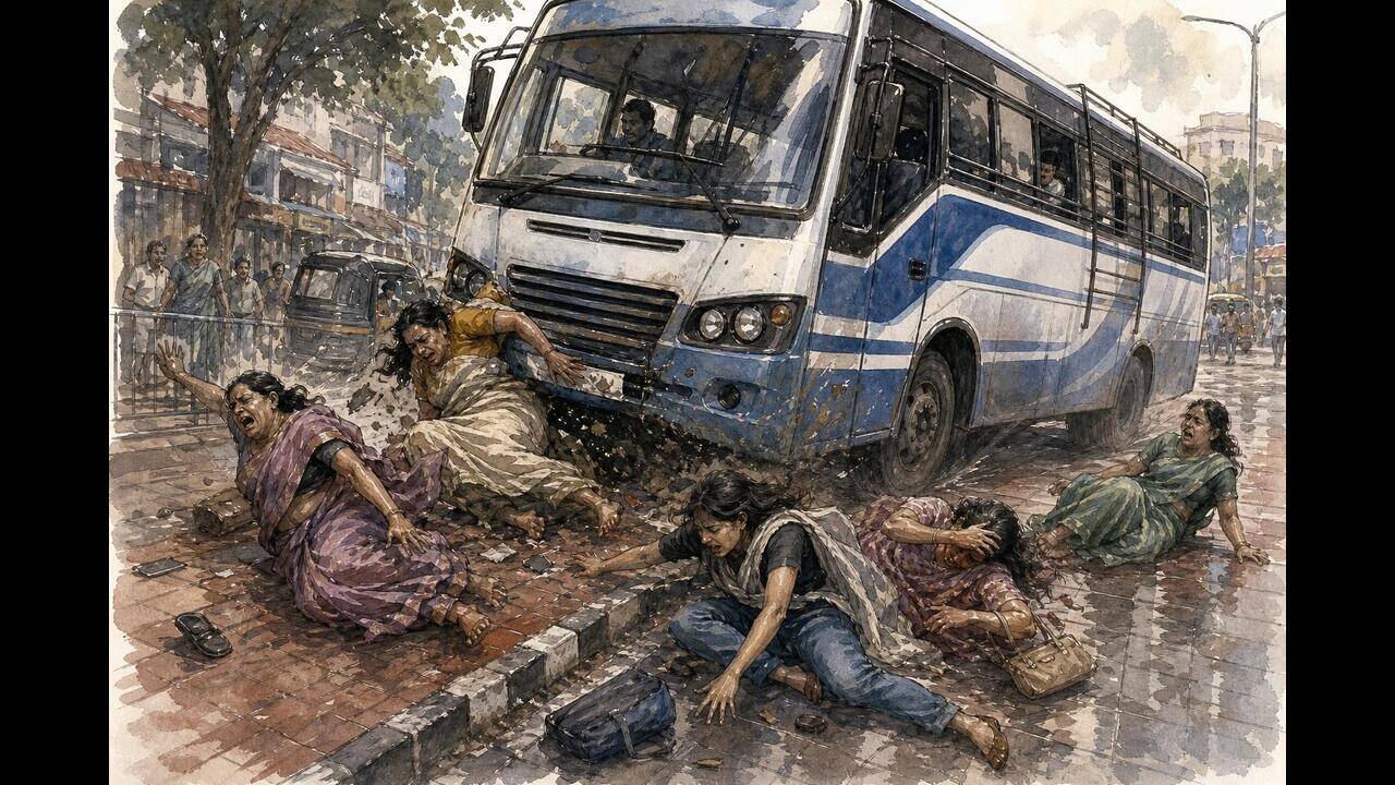 Speeding Private Bus Veers Onto Pavement, Young Woman Killed