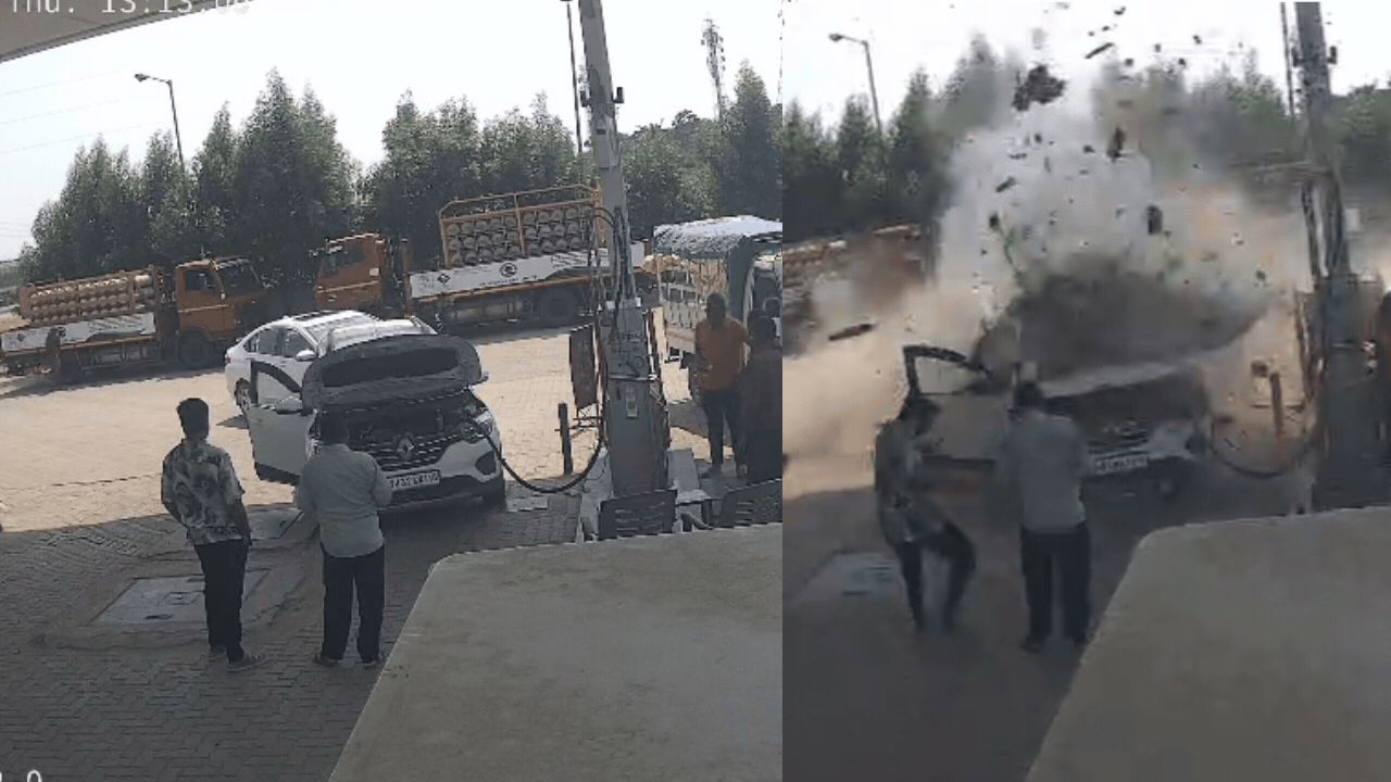Global Perspective: CNG car explodes while refuelling on NH-48 near Gujarat's Karjan