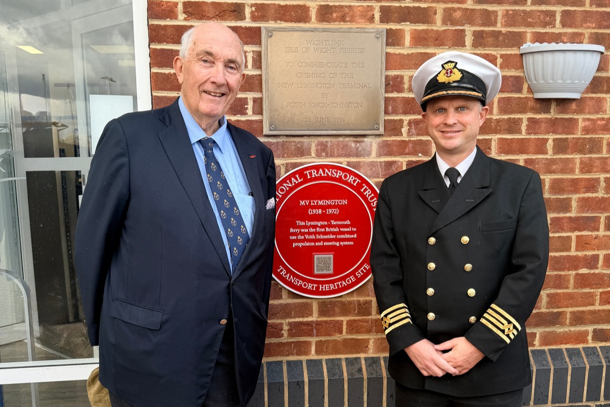 Red Wheel Plaque Honours MV Lymington in Significant Industry Shift