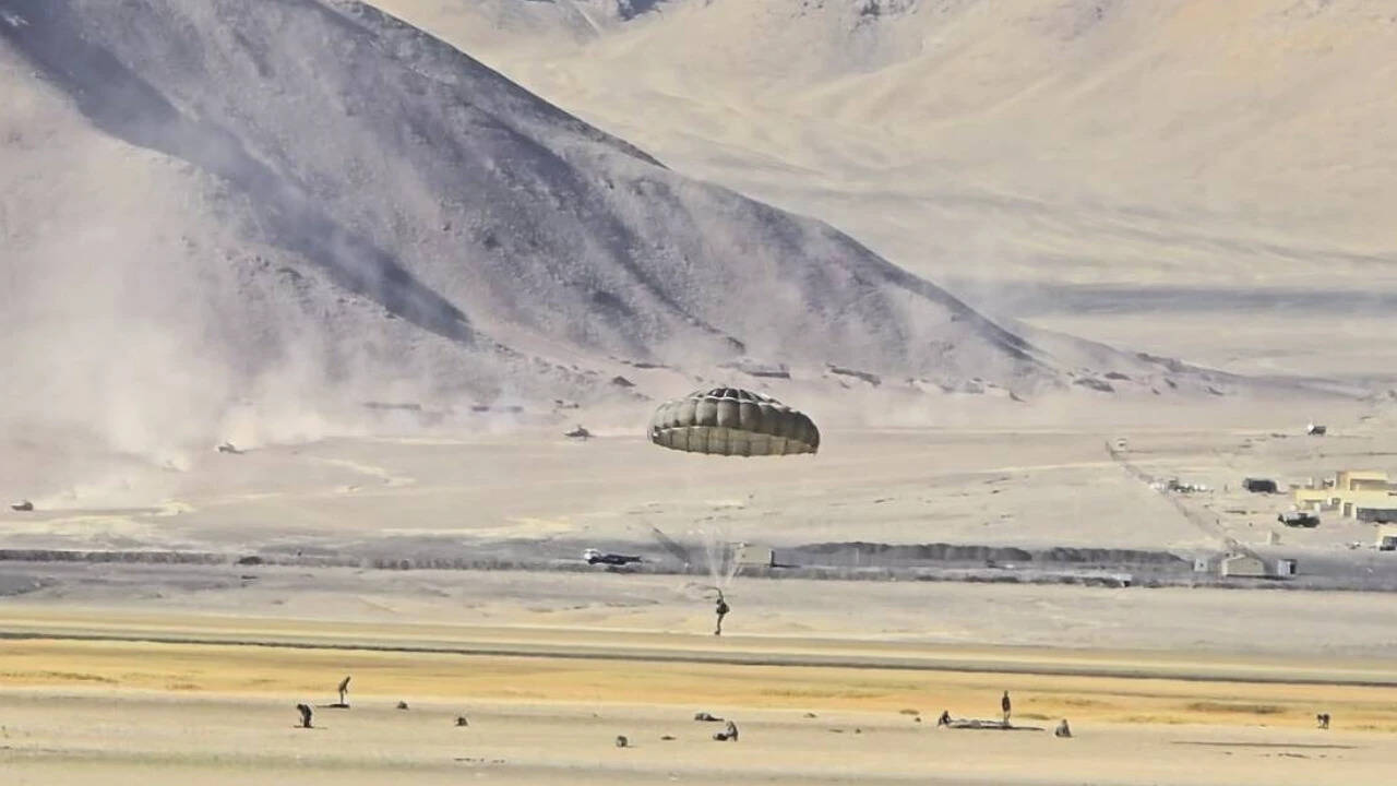 DRDO Conducts Maiden Live Jump of Advanced High-altitude Parachute in Ladakh