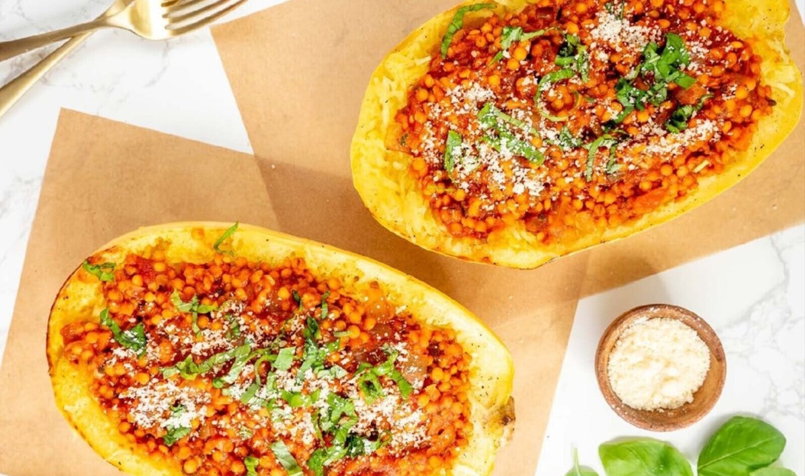 Market Developments: Lentil Bolognese Spaghetti Squash Boats