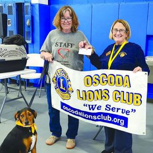 Oscoda Lions Gift $1,105 to Humane Society from 2026 Craft Show Proceeds