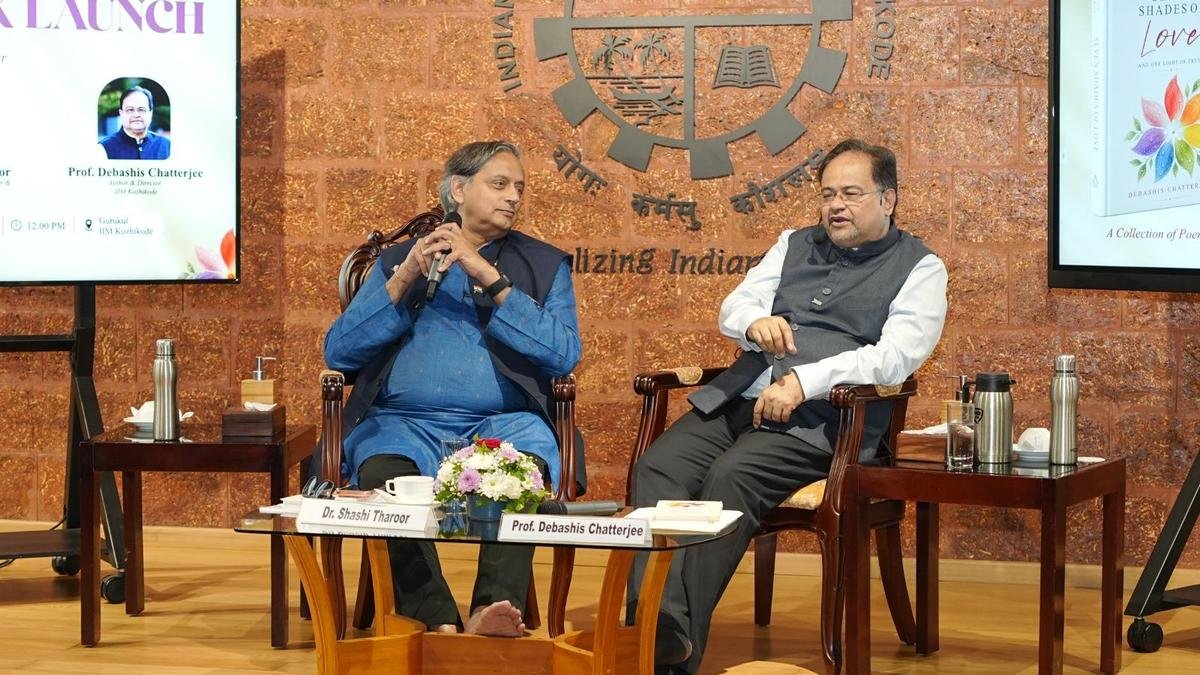 Shashi Tharoor releases IIM-K Director’s first book of poetry