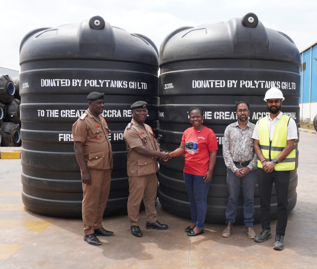 Corporate Strategy: Polytanks Ghana supports GNFS with water storage tanks