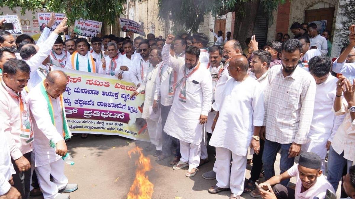Congress Protests Against CEC in Vijayapura and Belagavi