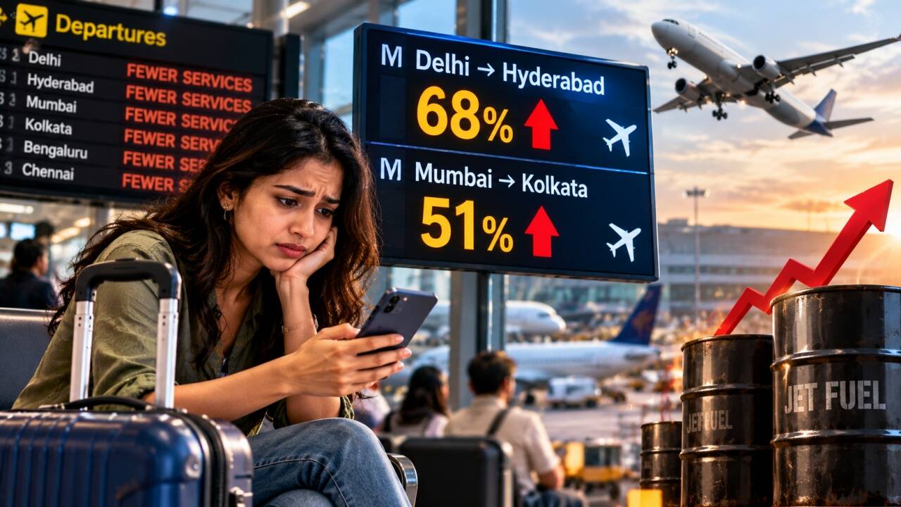 Airfares Soar: Delhi-hyderabad Up 68%; Indigo Hikes Surcharge by Up to Rs 350