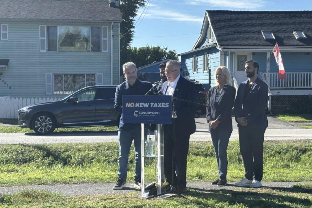 No new taxes: B.C. Conservative leader brings fiscal message to Surrey campaign stop