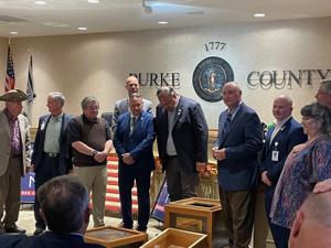 Burke County's Time Capsule for 300th Birthday of U.s. Installed in Unusual Place