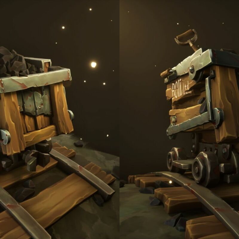 How to Make a Stylized Game-ready Minecart Prop Using Hand-painted Textures