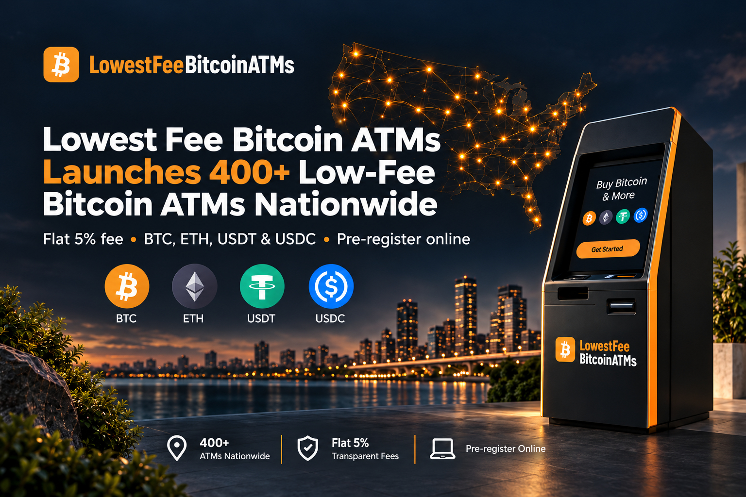 Crypto Markets in Focus: Lowest Fee Bitcoin ATMs Announces Launch of More Than 400 ATMs Nationwide Amid Shifting On-Chain Metrics