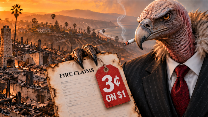 Hedge Funds Buy LA Fire Claims at 3 Cents on the Dollar as California's Crackdown Dies in Sacramento