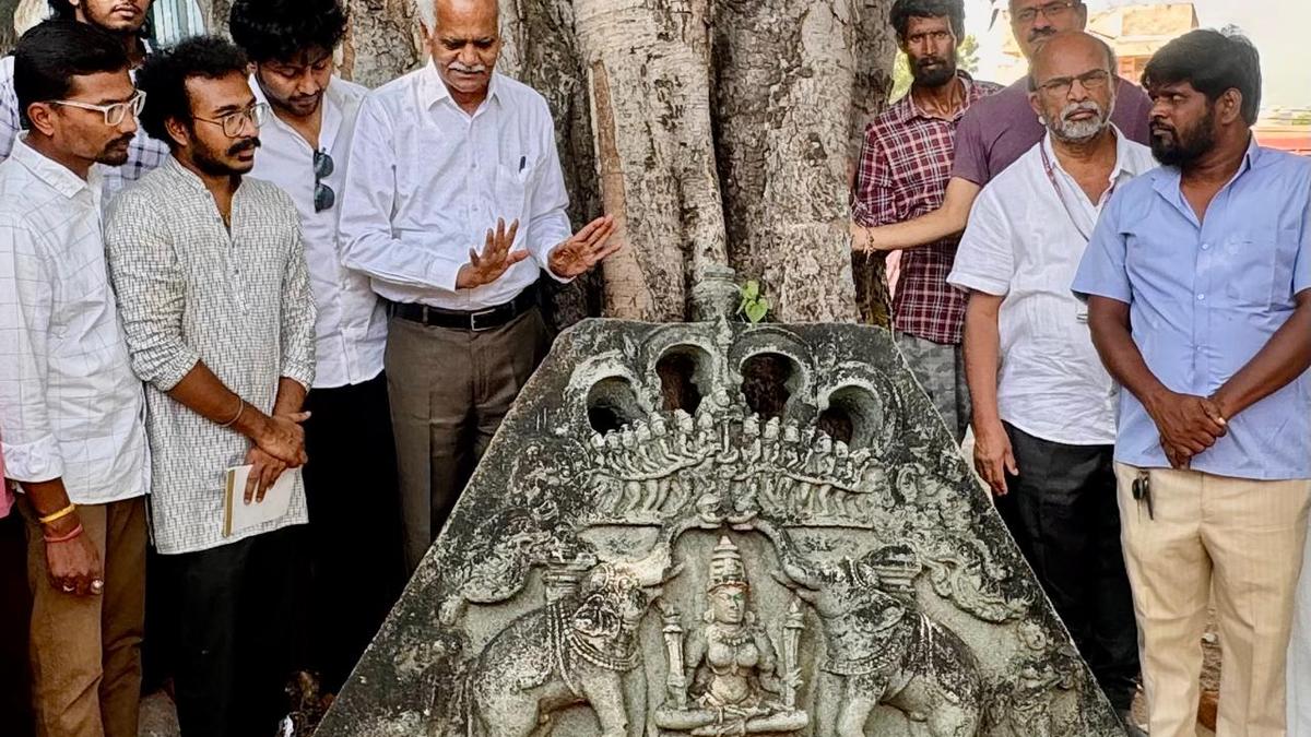 Rare 1,200-Year-Old Gajalakshmi Sculpture Left to Rot in Telangana Field