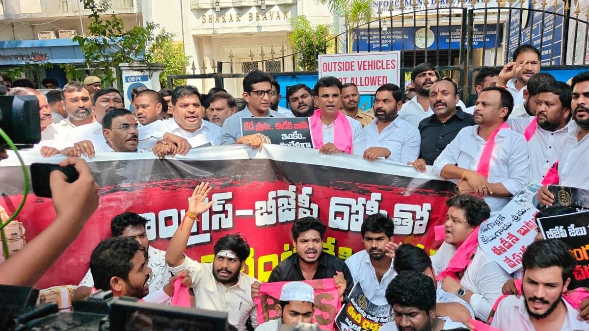BRS leaders stage protest at ED office, urge agency to shed silence in case against Ponguleti
