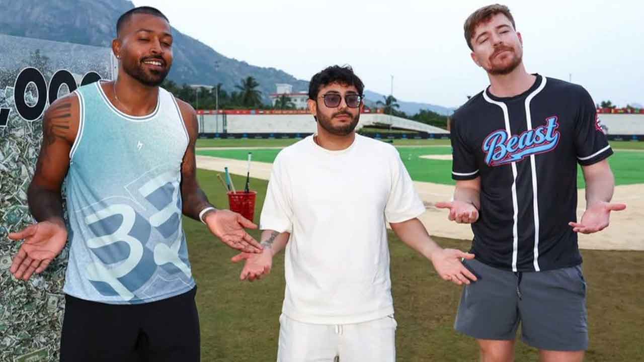 Hardik Pandya's Famous Celebration Returns, This Time With Mrbeast and Carryminati