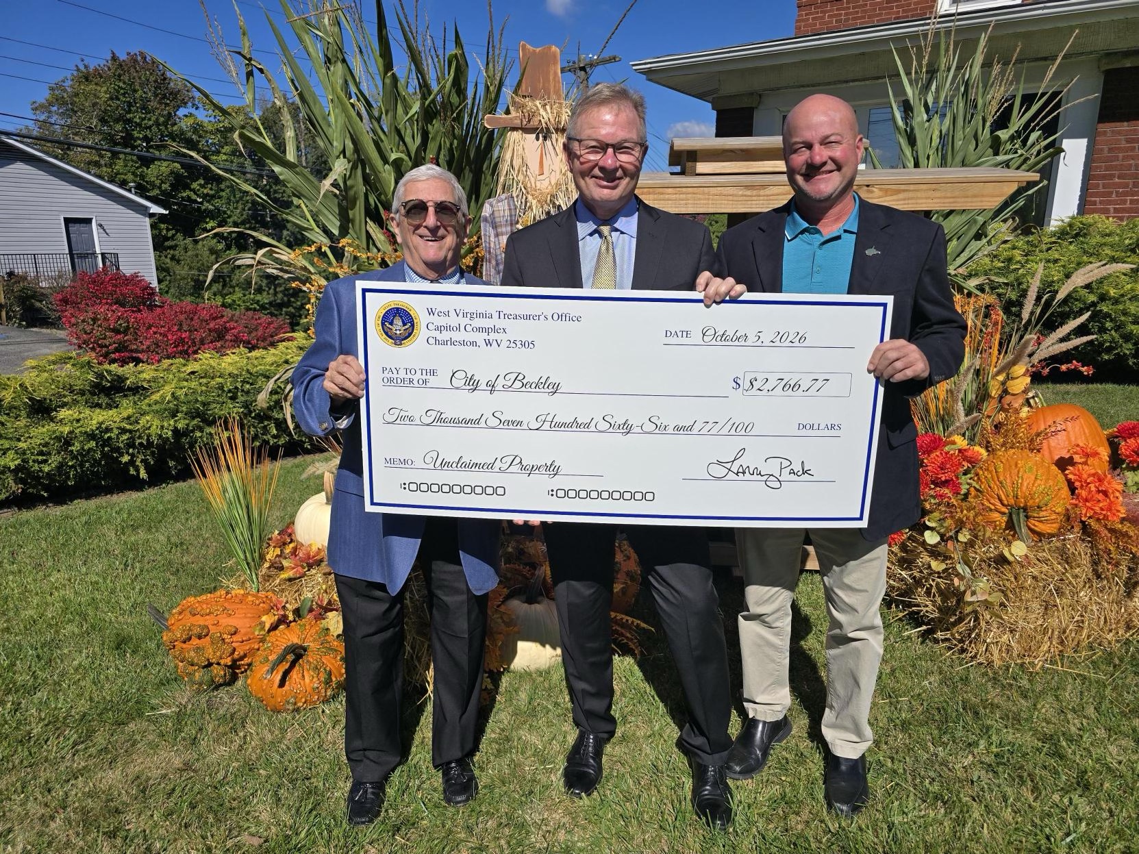 Treasurer Pack Announces More Than $2,700 in Unclaimed Property Funds Returned to City of Beckley