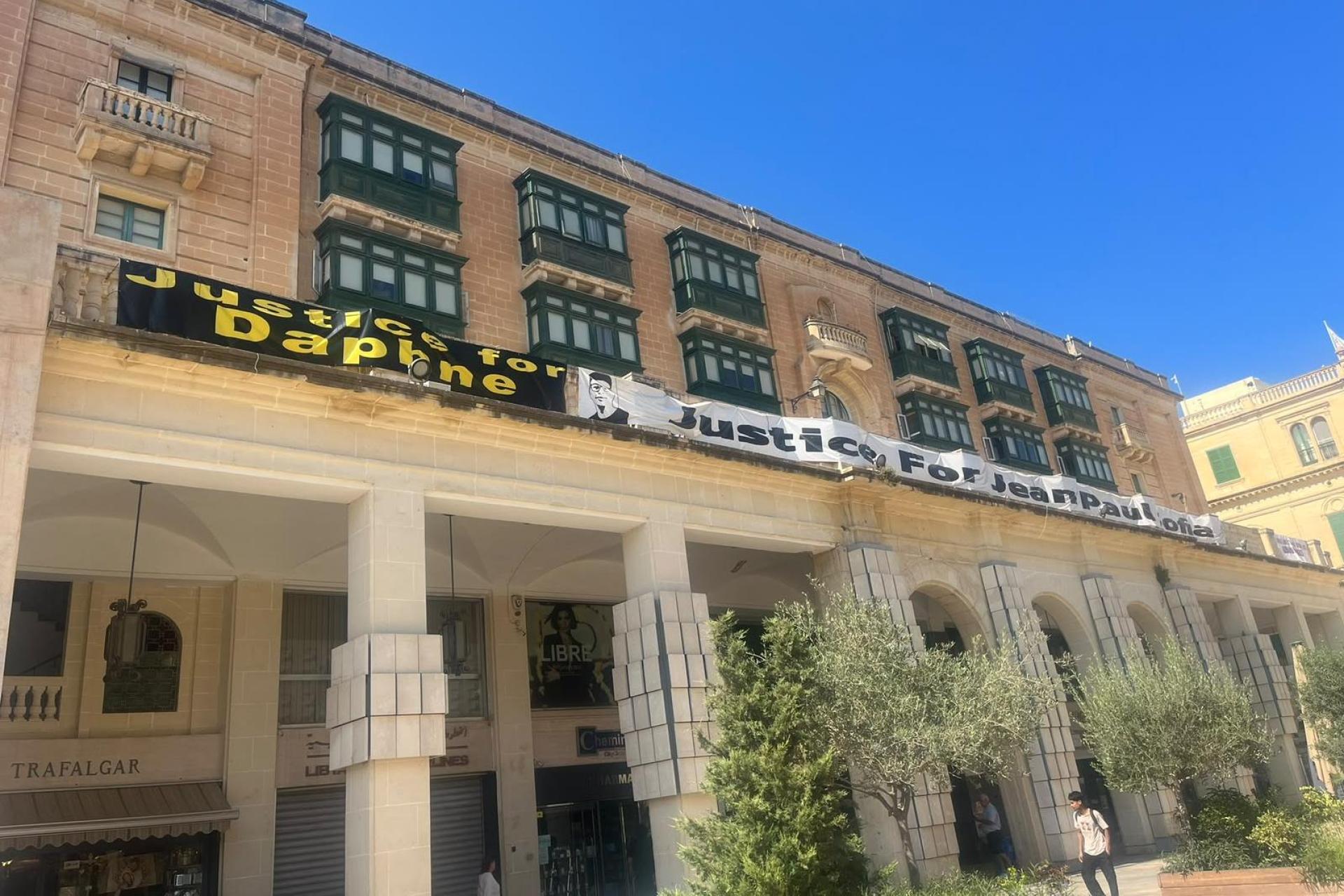 Daphne Caruana Galizia Banner Removed for Third Time Near Valletta Gate