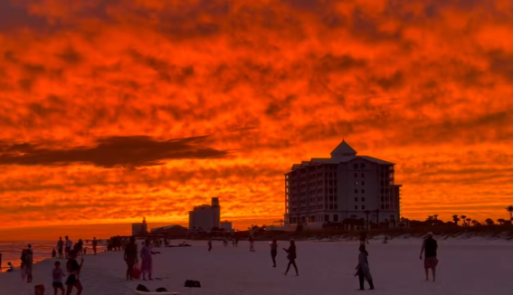 Pensacola Beach Sunset Lights Up Sky Ahead of Isaias – Video