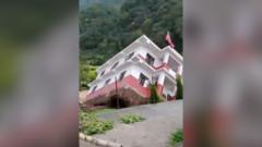 Nepal Floods: Government Building Collapses Into River in Baglung