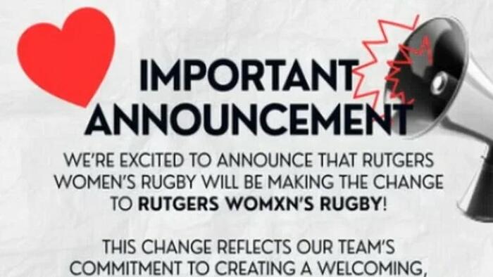 Rutgers Women's Rugby Renamed 'Womxn's' to Include Biological Males, Backlash Erupts