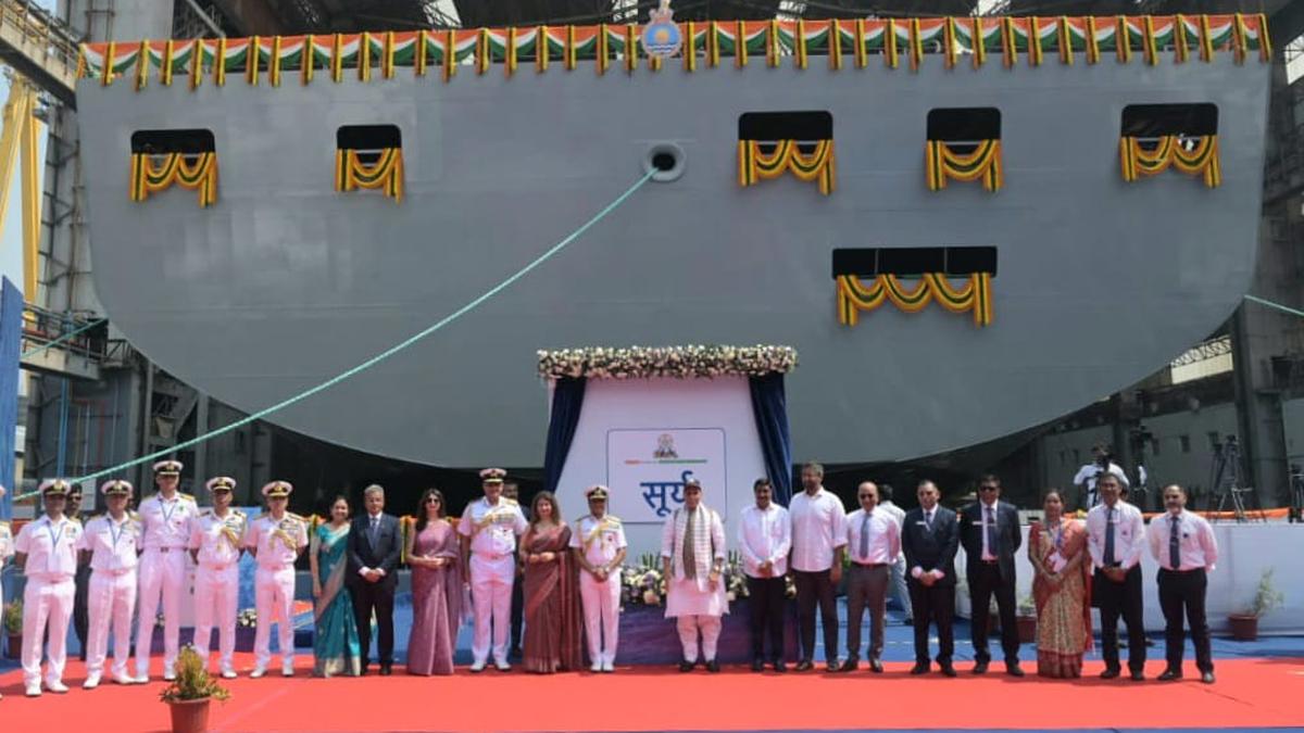 Rajnath Singh Unveils Navy’s First Indigenous Fleet Support Ship ‘surya’ at Visakhapatnam in Major Strategic Push