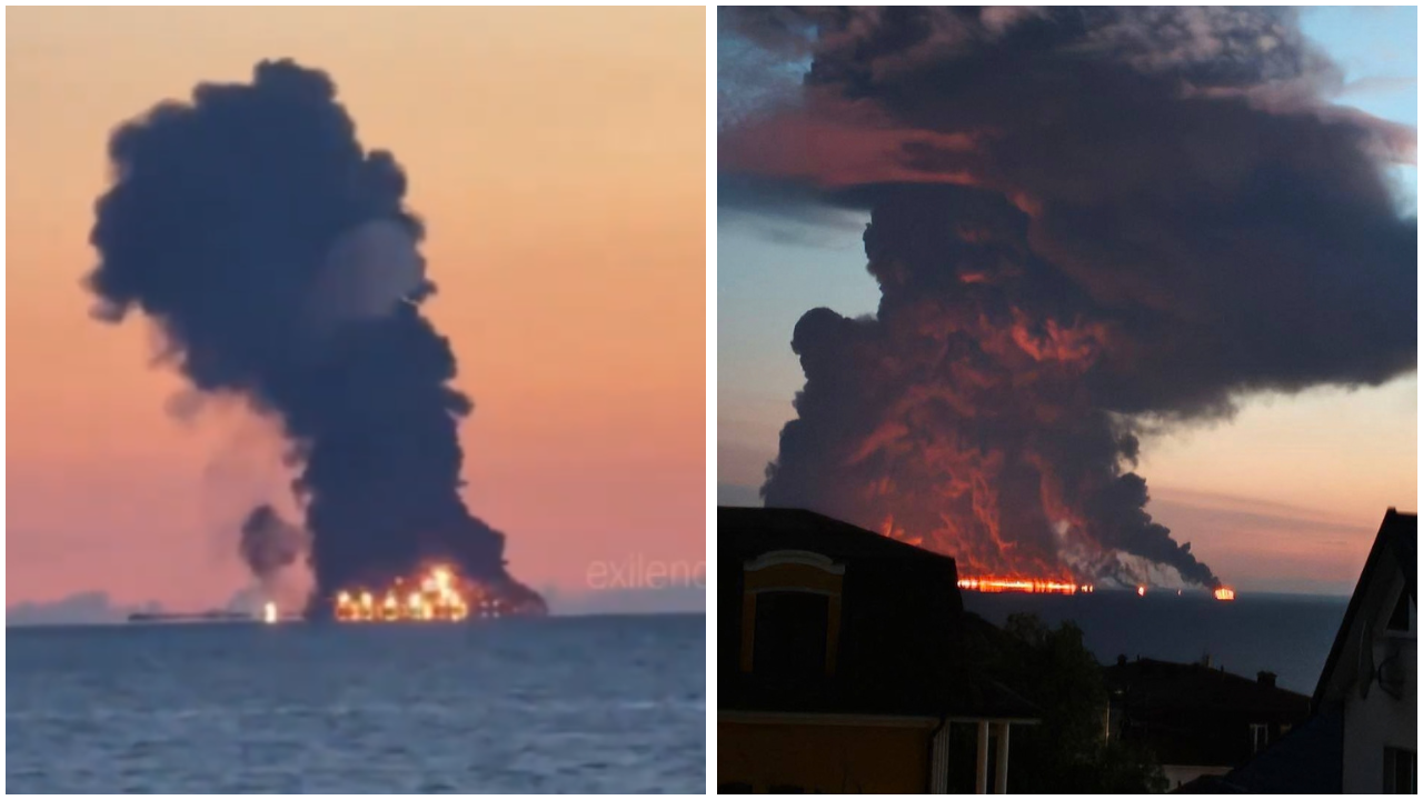 Ukrainian Drone Launches Strikes on Sets Fire to Oil Tanker Carrying 23 Indians Off Russia as Regional Tensions Surge