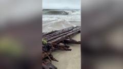 Nor'easter Unearths 19th-Century Shipwreck on Nantucket Beach