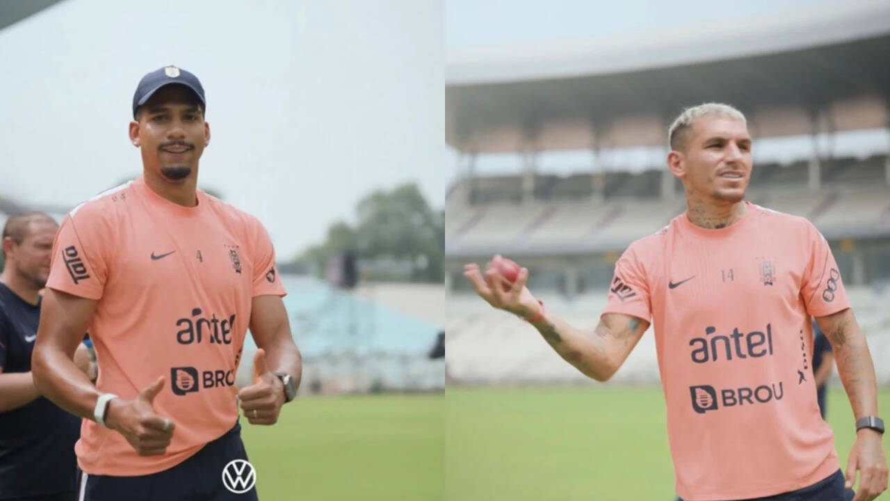 Uruguay Footballers Play Cricket at Eden Gardens Ahead of Kolkata Friendly