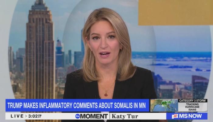 Der! Katy Tur Plays Dumb As MS NOW Ignores Minnesota's Somali-linked Violence, Terror Plot
