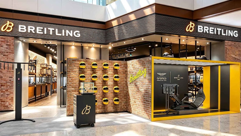 Breitling and Aston Martin Aramco Formula One Bring F1 Thrills to Singapore With Raffles City Pop-up