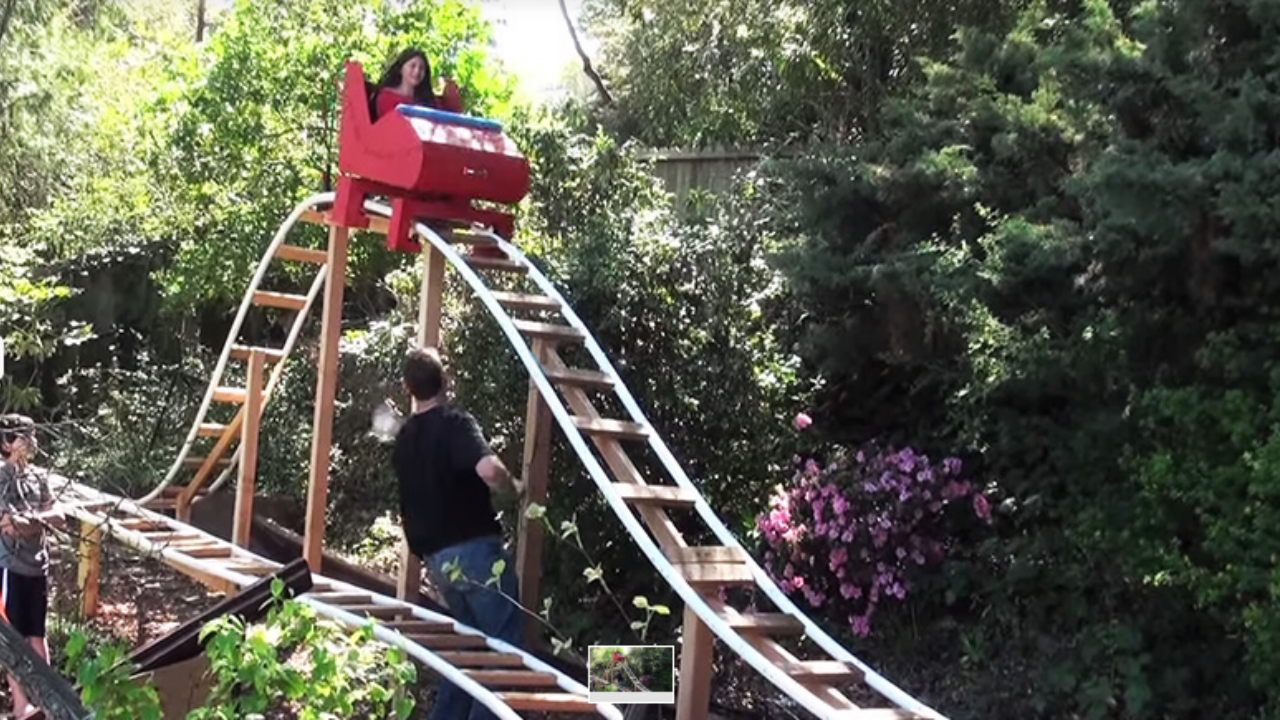 California Dad Spent $3,500 Building 180-foot Backyard Roller Coaster for Son
