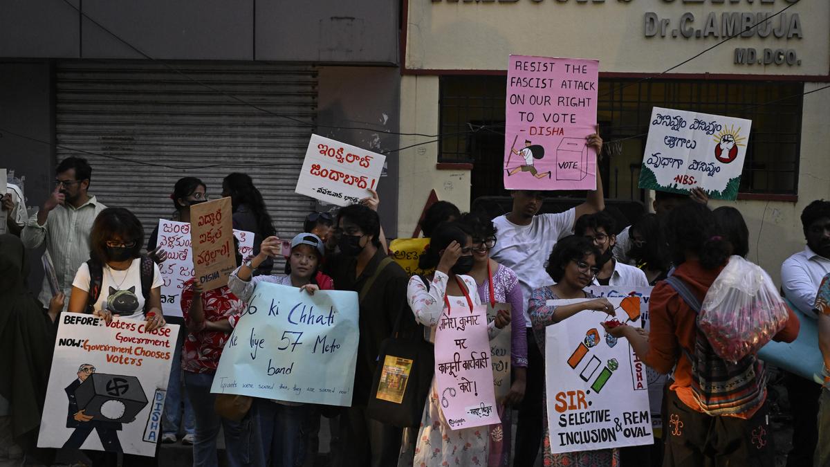Scrap Sir, Gyanesh Kumar Must Resign’: Protesters Take to Hyderabad Streets, Seek Accountability Over Voter Deletions