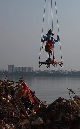 Hyderabad Ganesh immersion Processionists generate 4,500 tonnes of waste