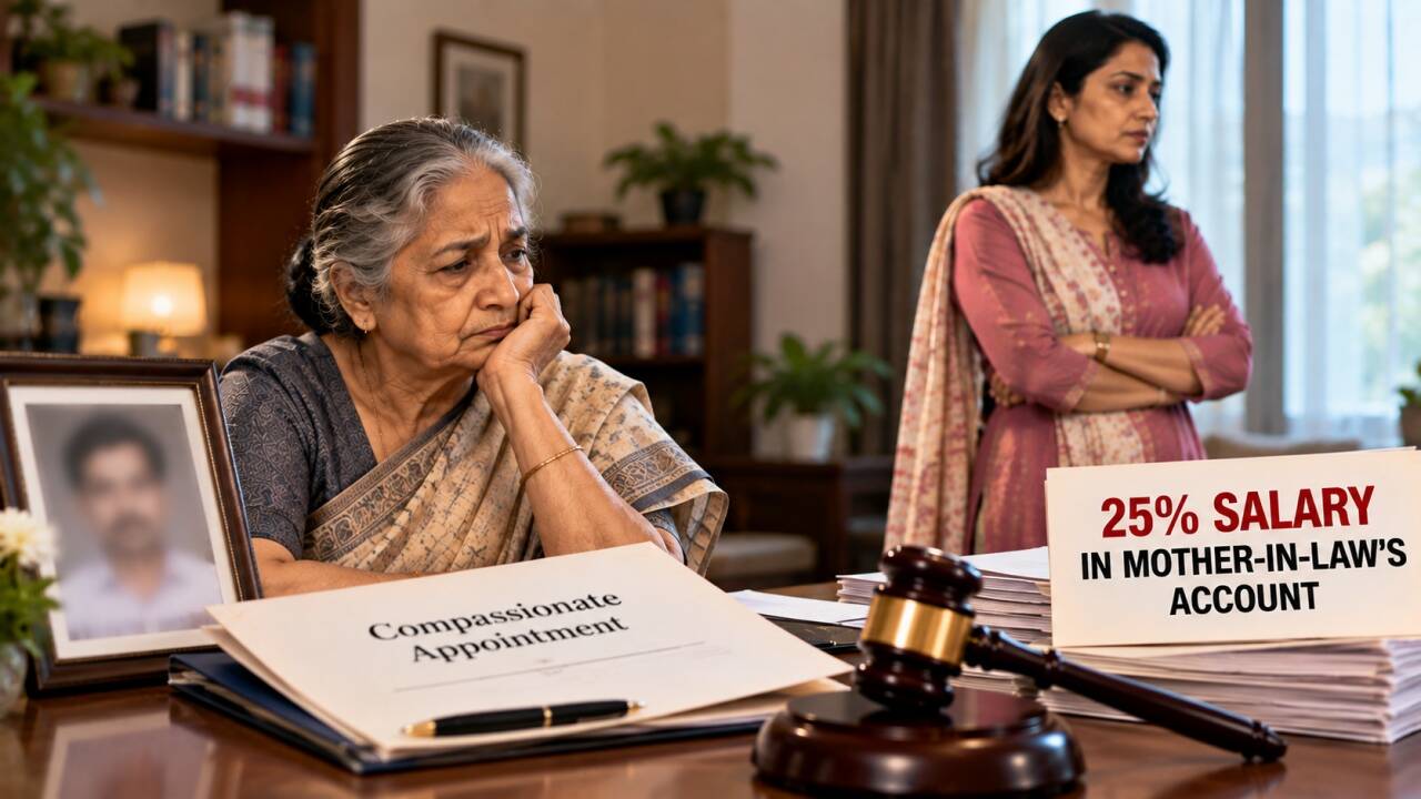 Developing Story: Wife gets late husband's job, leaves in-laws; HC orders 25% salary for mother-in-law