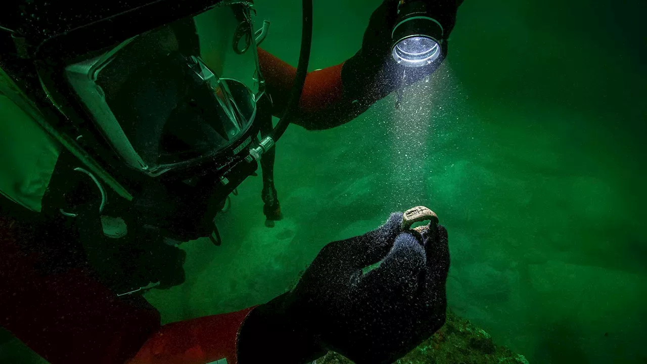 Bronze Ring With Lighthouse of Alexandria Engraving Discovered at Palace on Submerged Island in Egypt
