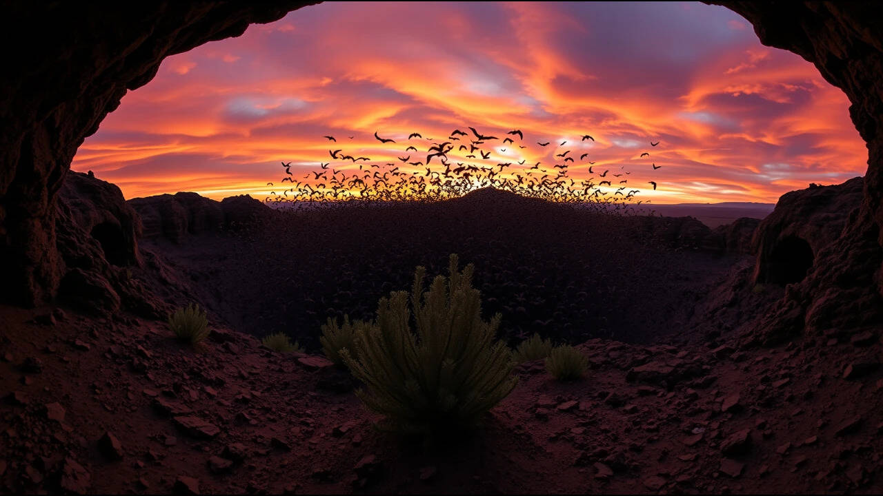 Developing Story: More than 1 million bats emerge from lava tubes on Ted Turner's ranch
