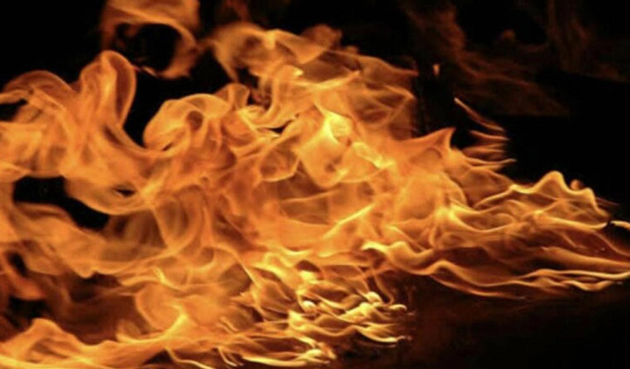 Hyderabad: Private Travels Bus Catches Fire Near Petrol Pump in Karmanghat