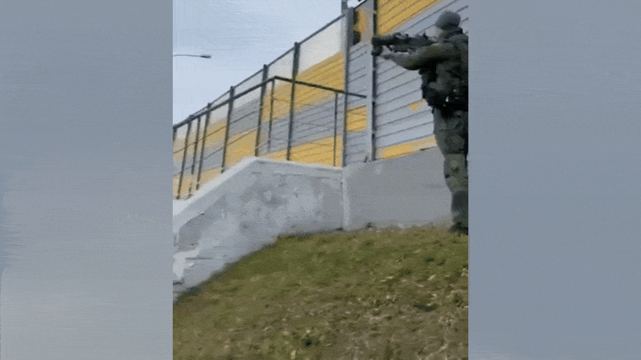 Russian Soldier Takes Down Ukrainian Drone With Portable Air Defence System