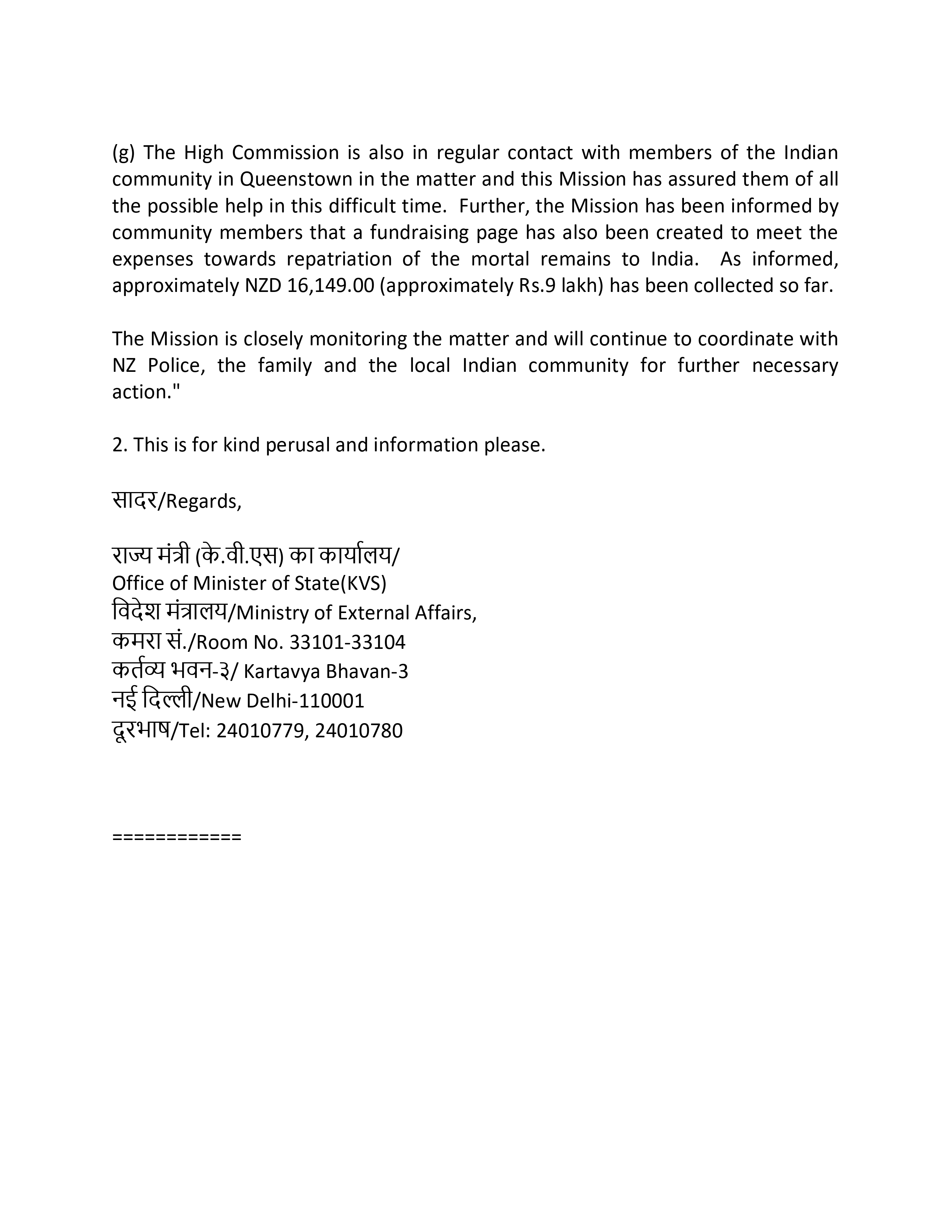 Dr Jitendra Singh Follows Up on Doda Man’s Death in NZ