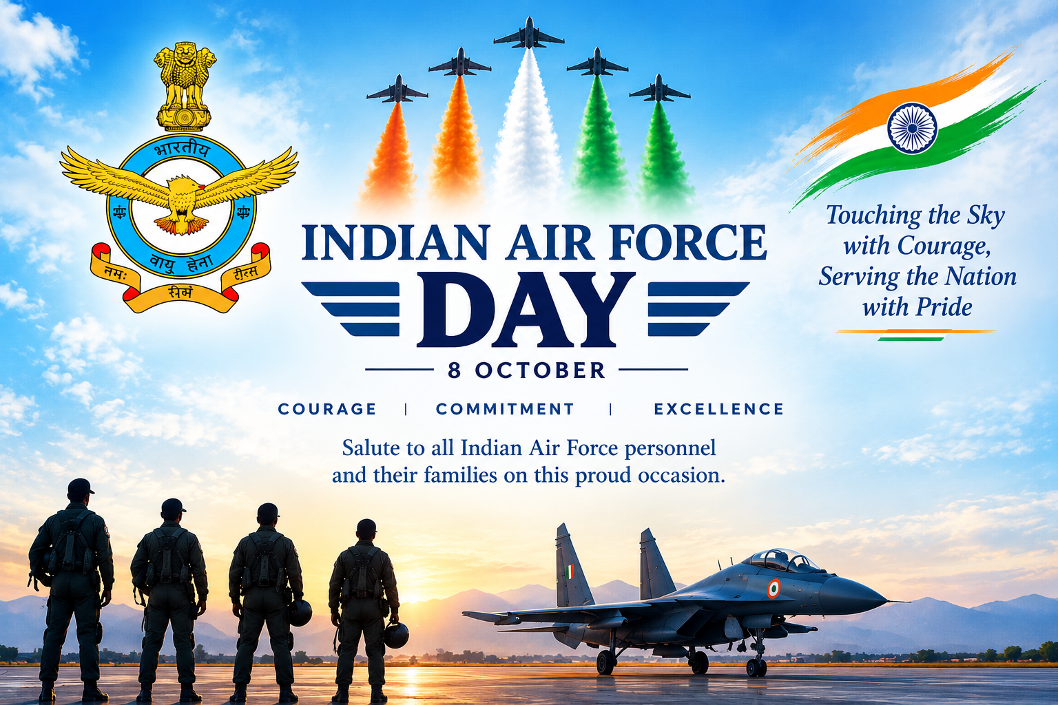 LG Greets IAF Personnel, Families on Air Force Day