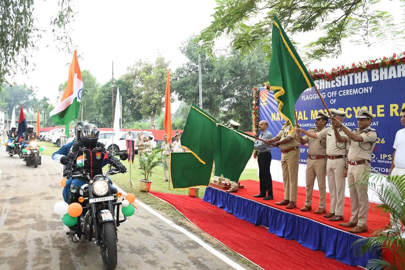 Rashtriya Ekta Diwas: Tripura Police Bike Rally Begins for Gujarat