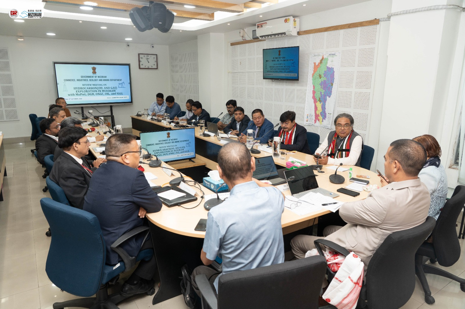 "Review Meeting on Oil Exploration in Mizoram" was conducted today