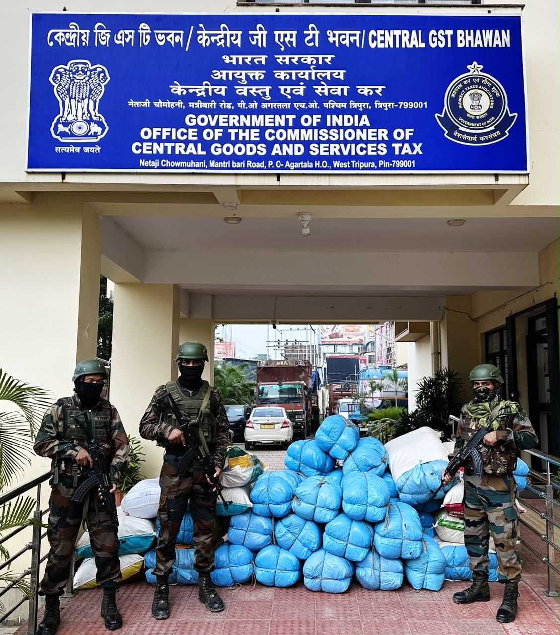 Assam Rifles and Customs Seize 501 Kg of Cannabis Worth ₹2.50 Crore in Tripura